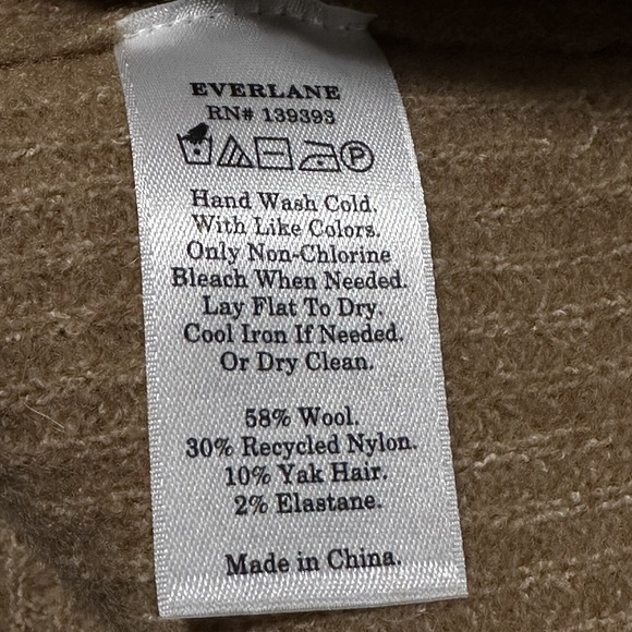 Everlane Camel Yak And Wool Blend The Cozy Stretch Knit Cropped Tank Size M NWT - Picture 5 of 6